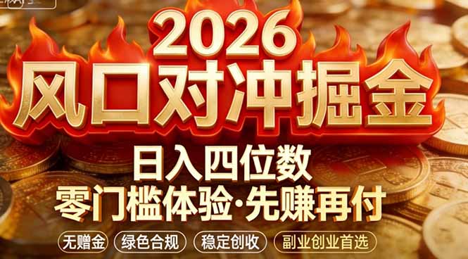 2026美金对冲套利，无赠金对冲策略保驾护航，低门槛易上手实操。单人单日收益2000+-laogaiwz