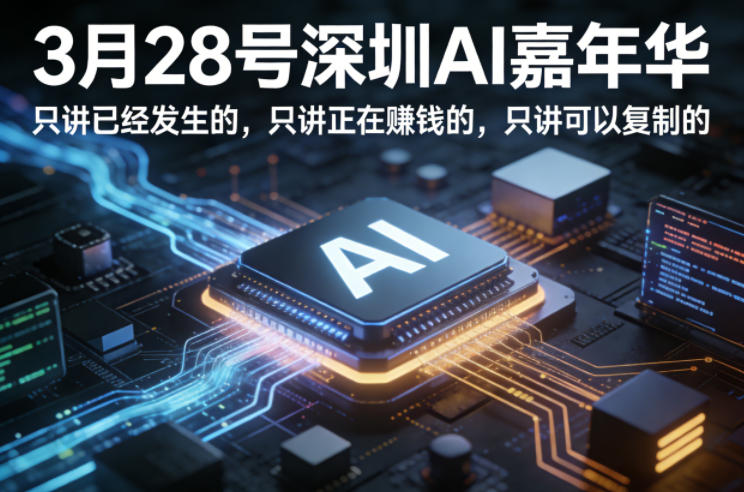 3月28号深圳AI嘉年华，只讲已经发生的，只讲正在賺钱的，只讲可以复制的-laogaiwz