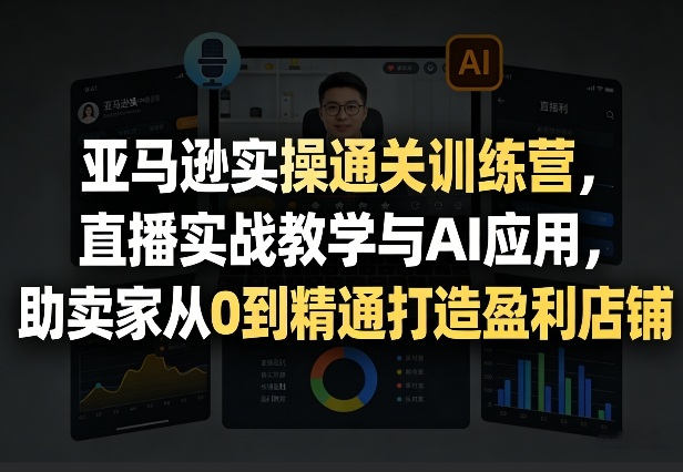 亚马逊实操通关训练营，直播实战教学与AI应用，助卖家从0到精通打造盈利店铺(更新4月2日)-laogaiwz