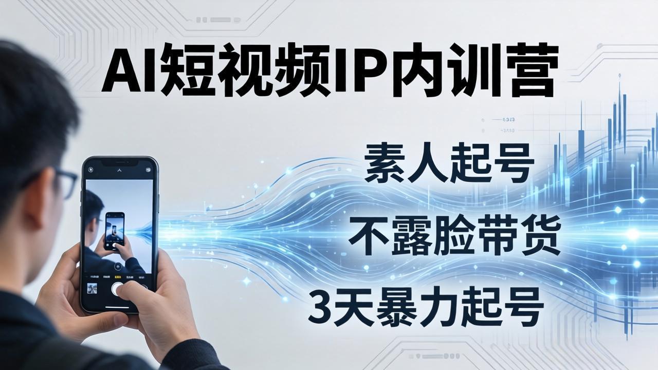 2026AI短视频IP内训营：从素人起号到不露脸带货，3天暴力起号全流程拆解-laogaiwz